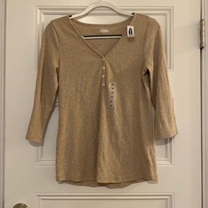 NWT! Oatmeal 3/4 Sleeve Shirt